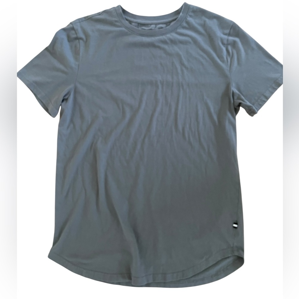 EDGAR + ASH SOLID GREY TEE SHIRT Size M Short Sleeve Crewneck Shirttail Hem